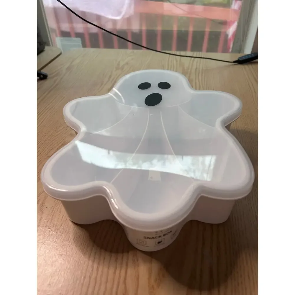 New Cook With Color Halloween🎃Plastic Ghost👻Snack Box Container Lid 12.5”x9.5”